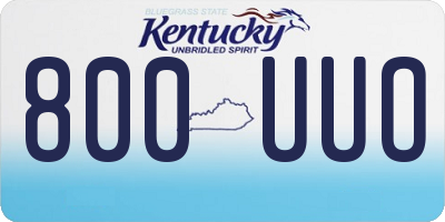 KY license plate 800UUO