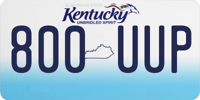 KY license plate 800UUP