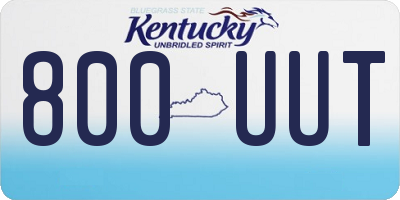 KY license plate 800UUT