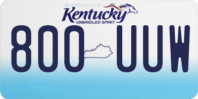 KY license plate 800UUW