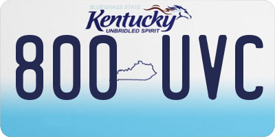 KY license plate 800UVC