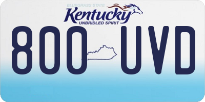 KY license plate 800UVD