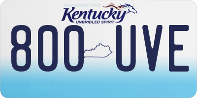 KY license plate 800UVE