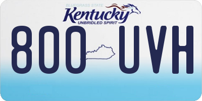KY license plate 800UVH