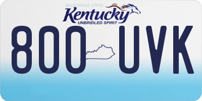KY license plate 800UVK