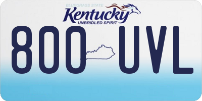 KY license plate 800UVL