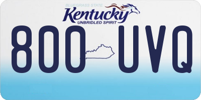 KY license plate 800UVQ