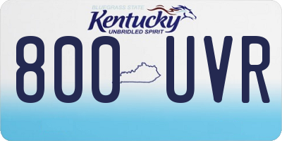KY license plate 800UVR