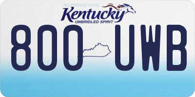 KY license plate 800UWB
