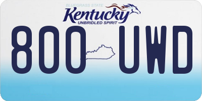 KY license plate 800UWD