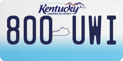 KY license plate 800UWI