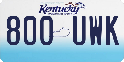 KY license plate 800UWK