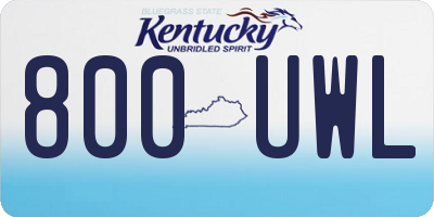 KY license plate 800UWL