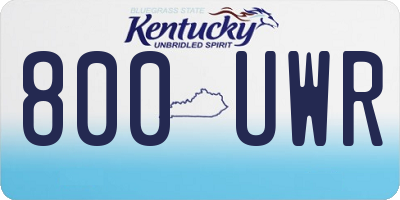 KY license plate 800UWR