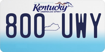 KY license plate 800UWY