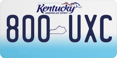 KY license plate 800UXC