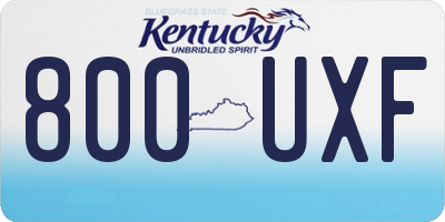 KY license plate 800UXF