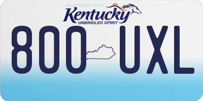 KY license plate 800UXL