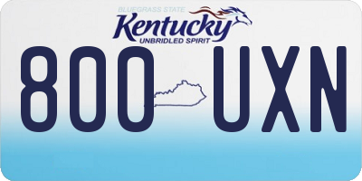 KY license plate 800UXN
