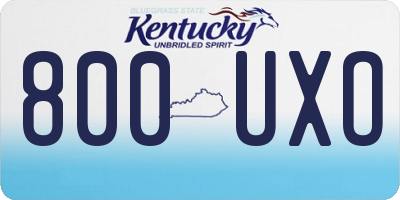 KY license plate 800UXO