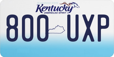 KY license plate 800UXP