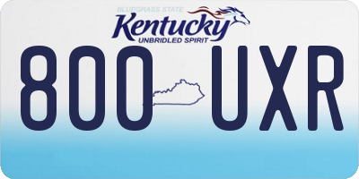 KY license plate 800UXR