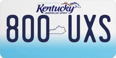 KY license plate 800UXS