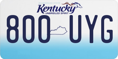 KY license plate 800UYG