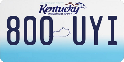 KY license plate 800UYI
