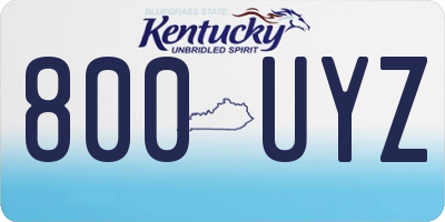 KY license plate 800UYZ