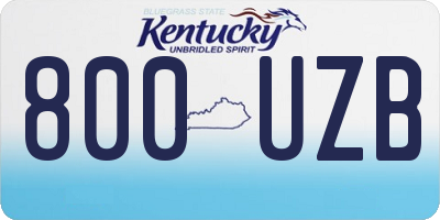 KY license plate 800UZB
