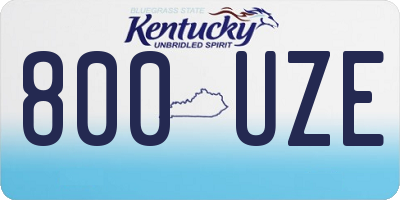 KY license plate 800UZE
