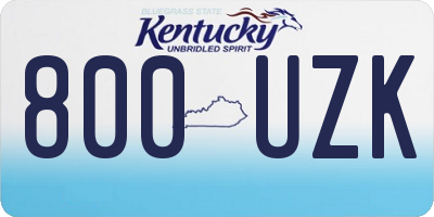 KY license plate 800UZK