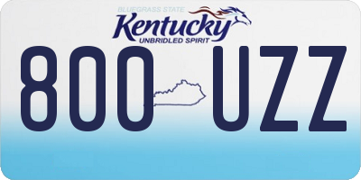 KY license plate 800UZZ