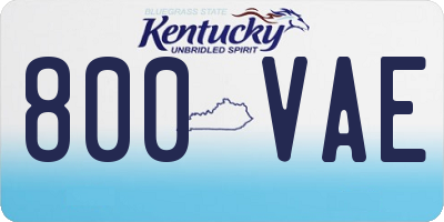 KY license plate 800VAE