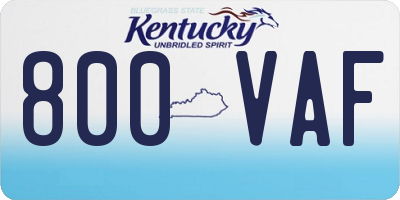 KY license plate 800VAF