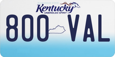 KY license plate 800VAL