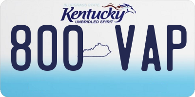 KY license plate 800VAP