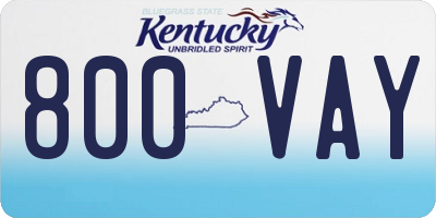 KY license plate 800VAY
