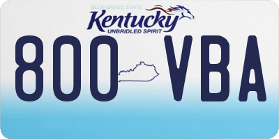 KY license plate 800VBA