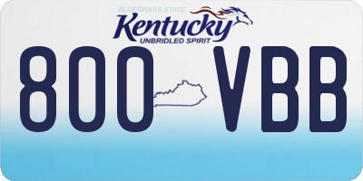 KY license plate 800VBB