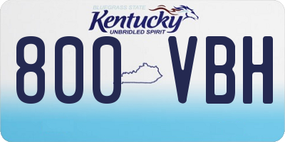 KY license plate 800VBH