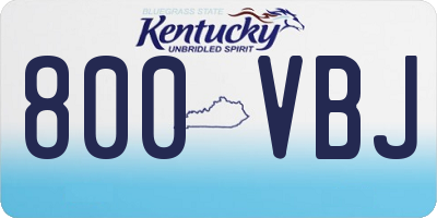 KY license plate 800VBJ