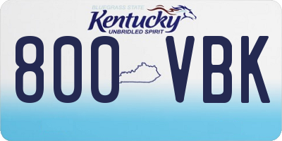 KY license plate 800VBK