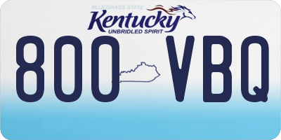 KY license plate 800VBQ