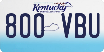 KY license plate 800VBU