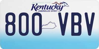 KY license plate 800VBV