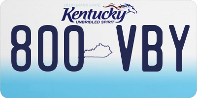 KY license plate 800VBY