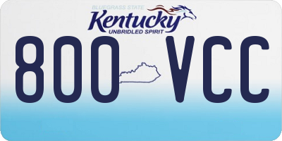 KY license plate 800VCC