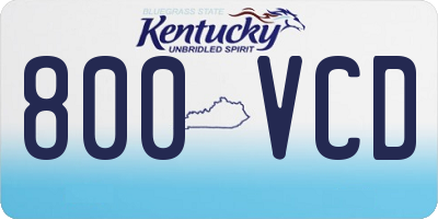 KY license plate 800VCD